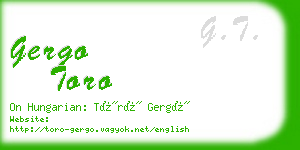 gergo toro business card